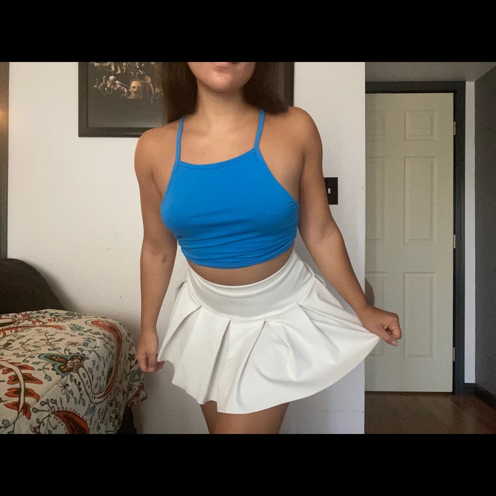 Cute blue halter crop
